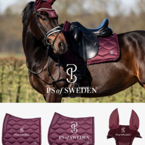 【2点セット】イヤーネット&ゼッケン フリル 汚れ防止加工 プラム 障害/馬場 Ps of Sweden