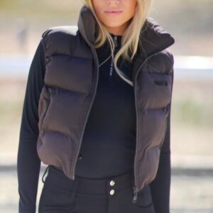 クロップドダウンベスト エスプレッソ Bullet Equestrian design レディース