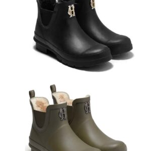 ショート丈レインブーツ 完全防水 ファー付き レディース Holland Cooper